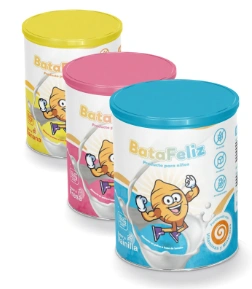 BataFeliz en sabores banano, fresa y vainilla