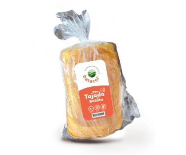 Pan tajado de batata en su empaque Batacol